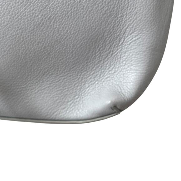 Rebecca Minkoff Megan Feed Bag Genuine Leather Shoulder Crossbody Gray - Picture 10 of 16